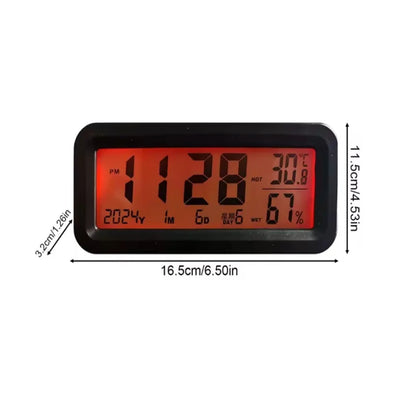 LCD Digital Solar/USB Car Clocks Power Dashboard Thermometer Automotive Electronic Temperature Humidity Gauge Automobiles Clock