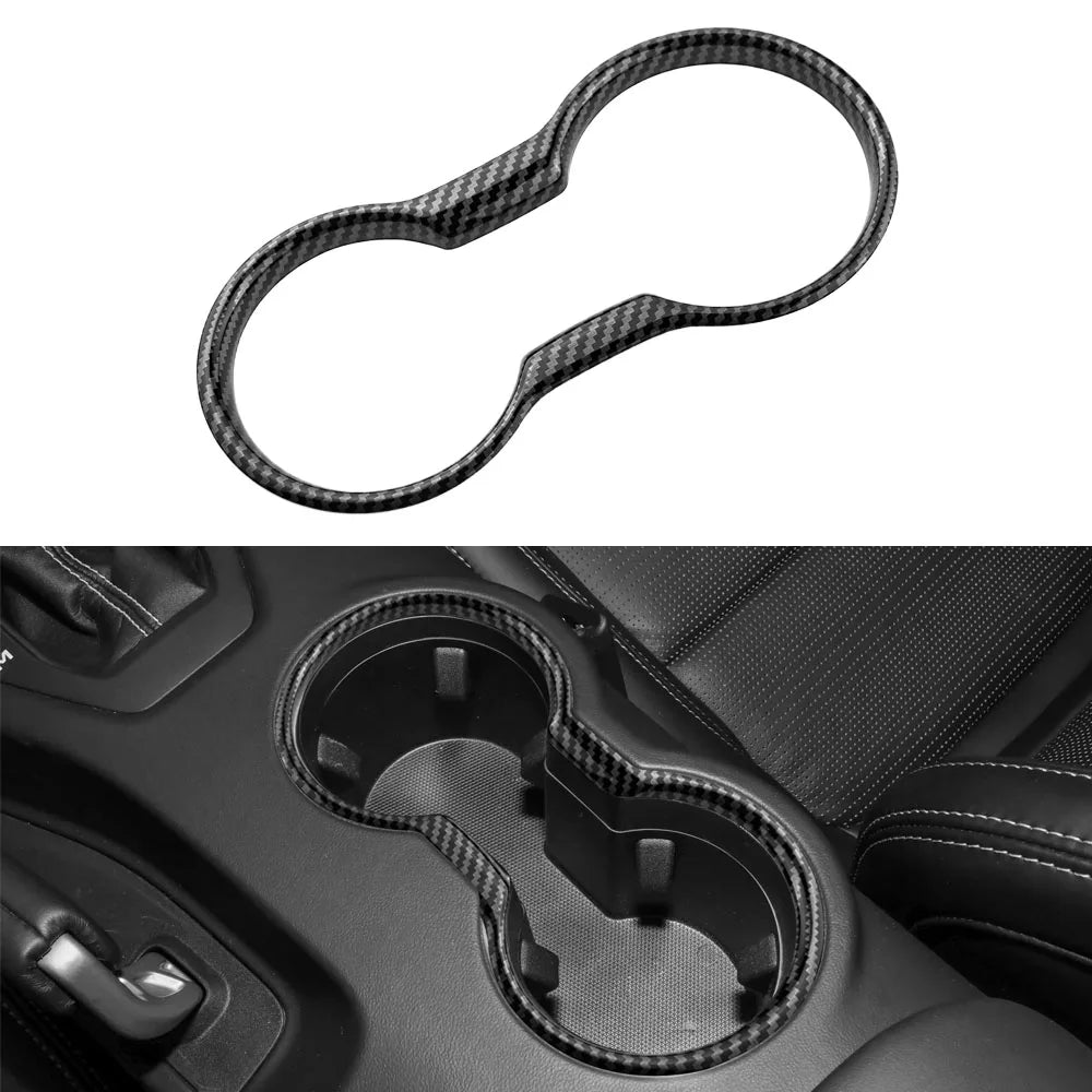 Car Front Water Cup Holder Gear Shift Decoration Cover for Ford Mustang 2015 2016 2017 2018 - 2023 AT LHD Interior Accessories