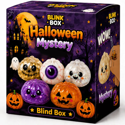 Halloween Ghost Maltose Squishy Squeeze Toy Hand Grip Stress Relief Fidget Sensory Gift Box Set Kids Party Decor