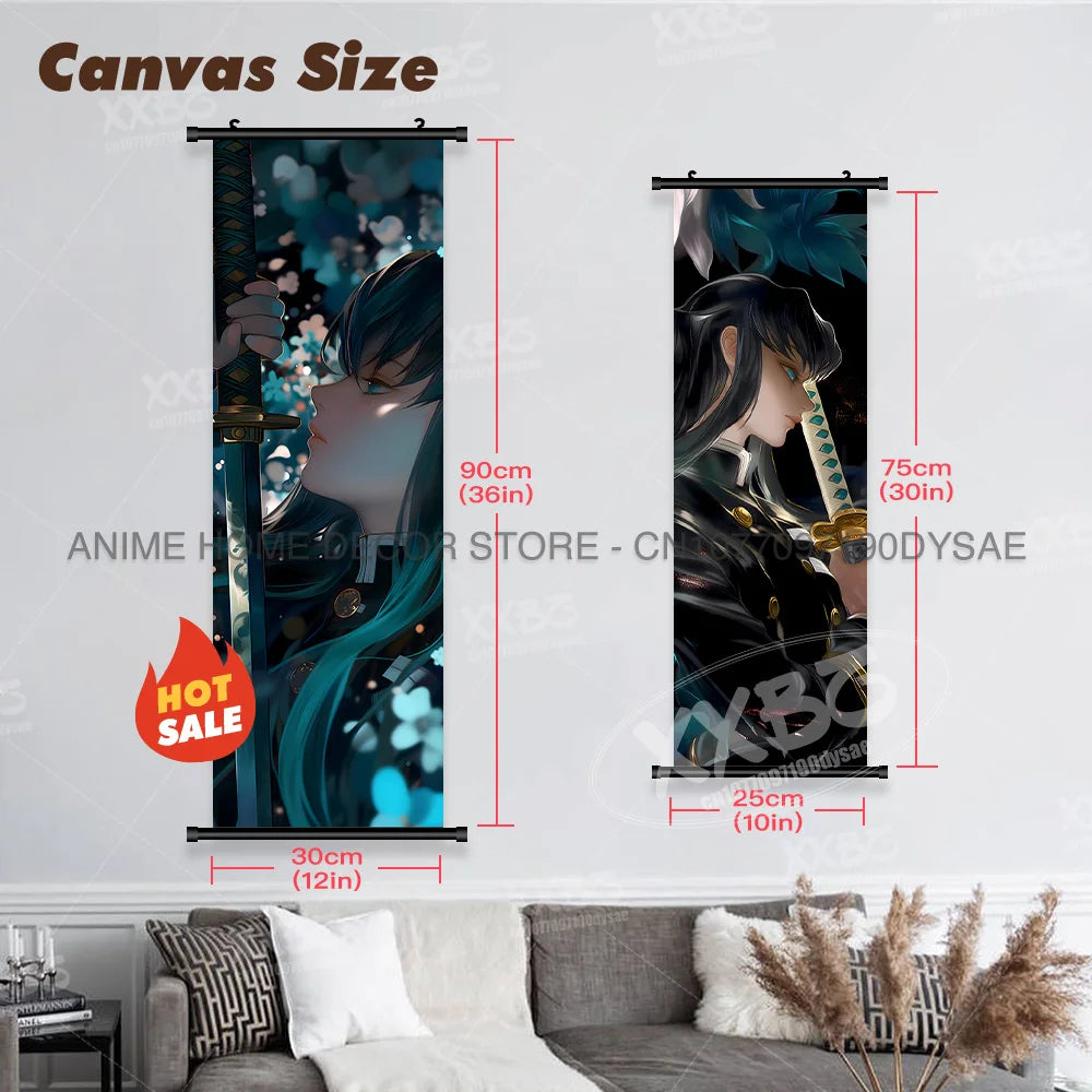 Anime Demon Slayer: Kimetsu No Yaiba Figures Poster Canvas Print Hanging Painting Wall Art Scrolls Picture Home Decoration Mural