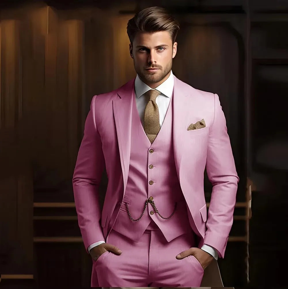 High Quality Black Men's wedding Suits Smart Cusual 3 Piece Custom Slim Fit Male Blazer Wedding Groom Tuxedos Costume Homme