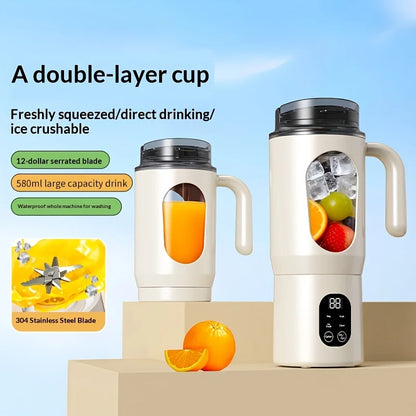 New Portable Juice Maker Blender for Shakes Smoothie 580ML Durable Juicer Steel Blades 2 in 1 Blender Bottle Smoothie Extractor