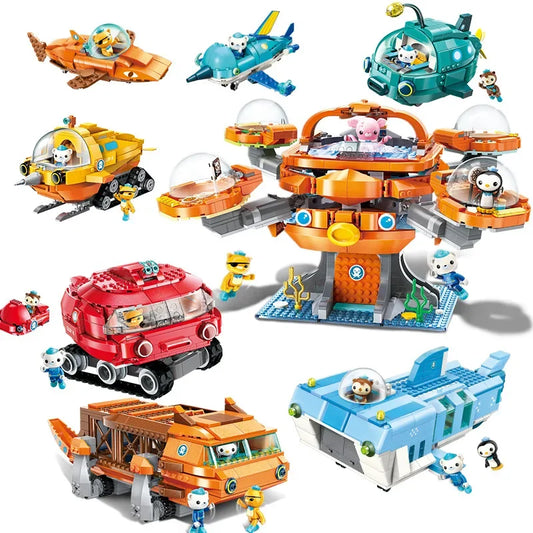 TV Cartoon Octonuts Genuine Authorized Building Blocks Model Octopus Castle Kids Toy Gift Set Christmas Gifts