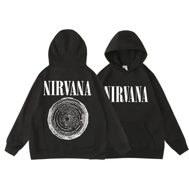 Classic Rock Band Nirvana Kurt Cobain Graphic Print Hoodie Men Women Loose Oversize Sweatshirt Streetwear Harajuku Wind Pullover