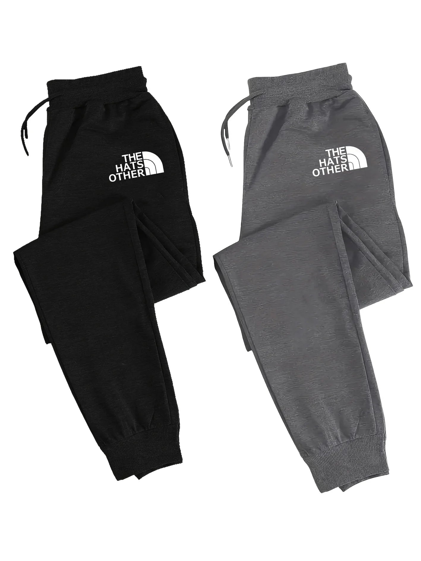 2-Pack Men's Polyester Joggers, Drawstring Waist, Wrinkle-Resistant, Breathable, Slim-Fit, Cuffed Hem, Smooth Drape, Ide