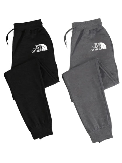 2-Pack Men's Polyester Joggers, Drawstring Waist, Wrinkle-Resistant, Breathable, Slim-Fit, Cuffed Hem, Smooth Drape, Ide