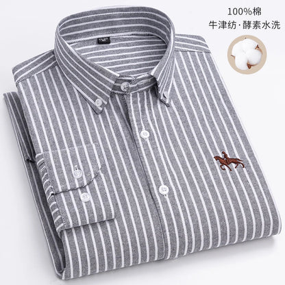 Fashionable Cotton Men's Shirt Long-Sleeved Oxford Soft Comfortable And Breathable Classic Versatile Business Casual Men's Shirt