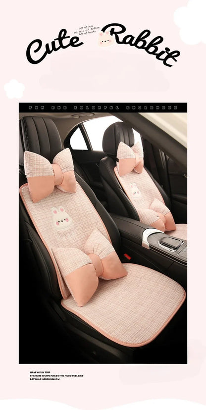 Bear Plush Seat Cushion Cover Universal Skin-Friendly Cute Soft Car Pillow Case Autumn Winter Decorative Seat Accessories