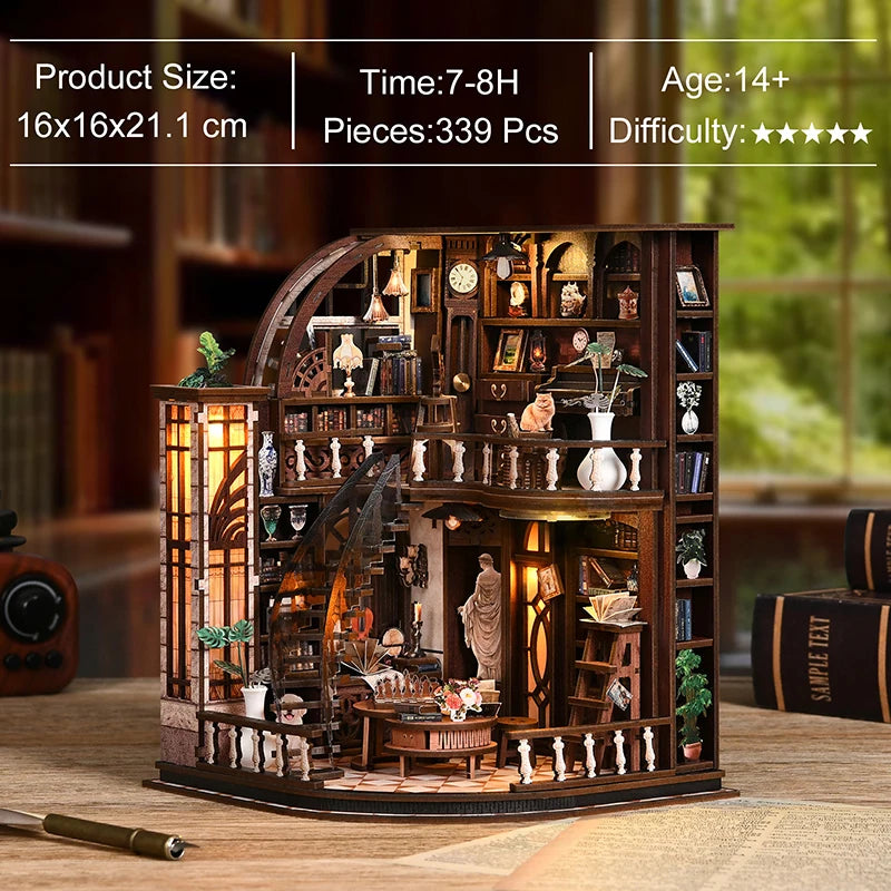 Book Nook Kit Fantasy 3D Wooden Puzzle DIY Miniature House Dollhouse Modern Unfinished Gift Adults Hobby Kit