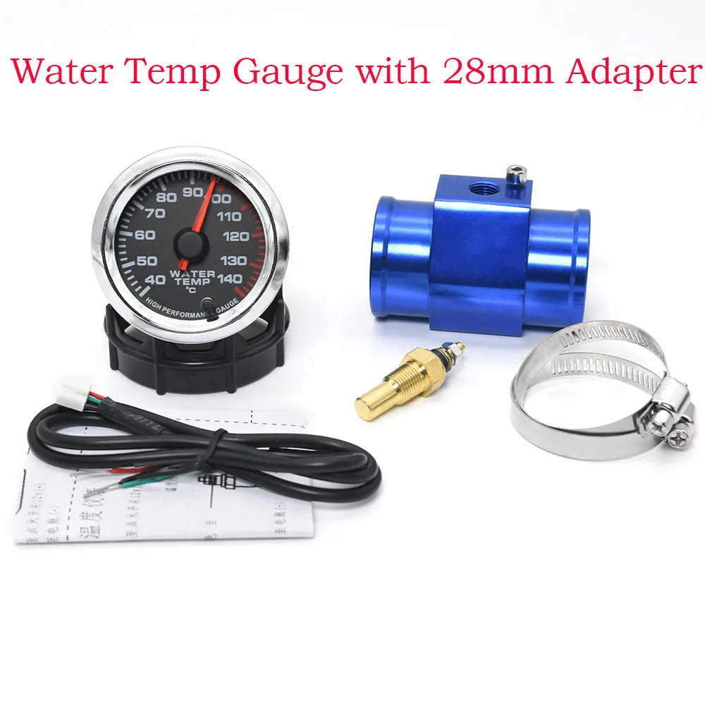 AD 52MM Water Temperature Gauge 40~140 Celsius Racing Gauge Kit Car with 1/8NPT Sensor Water Temp Joint Pipe Sensor Adapter