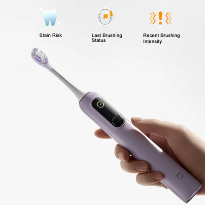 MIJIA Sonic Vibration Electric Toothbrush Pro White Gold Gift Box,Smart 4 Modes,IPX8 Waterproof,LED Screen & Travel Lock