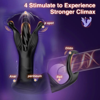 Prostate Massager Anal Plug with 9 Tension Shock Flapping Thrusting Vibrating Butt Plug APP Control Male Vibrator Adult Sex Toys