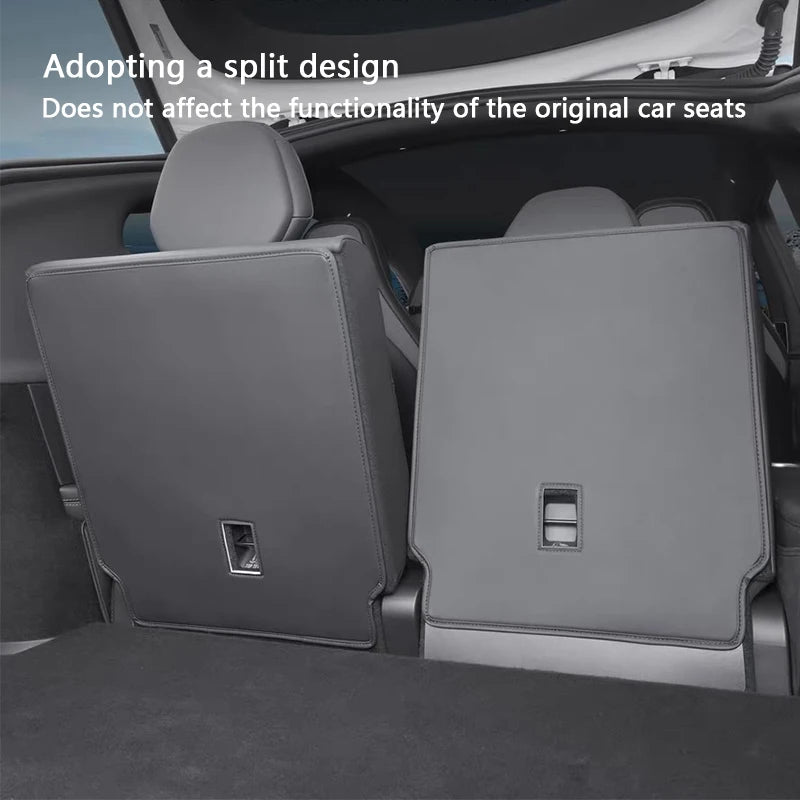 For Tesla Model YL 6-Seater Rear Trunk Mat Leather Full Coverage Seat Backrest Protective Pad Cover Cargo Liner Anti Dirty Mat