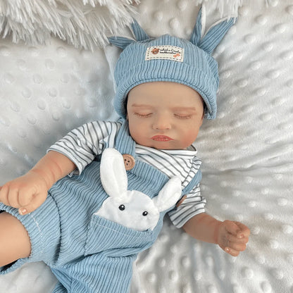 AONPENG Asleep Realistic Reborn Baby Doll 18inch 45cm, Cloth Body & 3D Skin, Fashion-Forward Birthday Gift for Girls