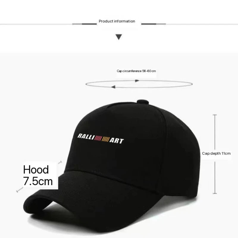 Car Hats Casual Baseball Caps Sunscreen Cotton Ventilate Hat for MITSUBISHI RALLIART Auto Accessories