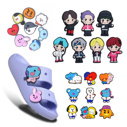 7-240PCS Kawaii cartoon Shoes Charms DIY PVC Shoe Bag  Accessories For Bookworm Wristband Pendant Decoration Kids Xmas Gifts