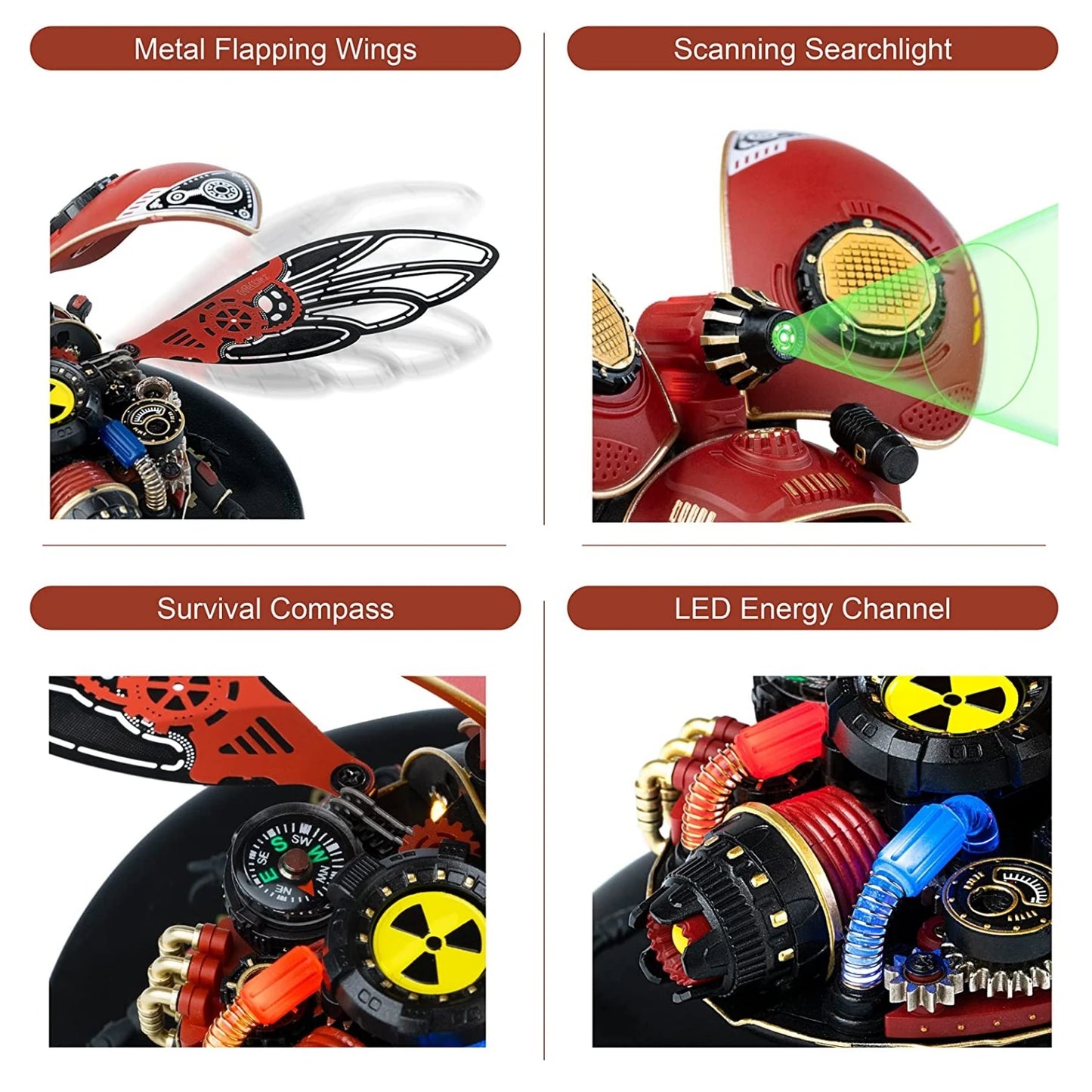 ROKR Adult Plastic Model Kit, 3D Puzzle Scout Beetle, Insect Model, Cyberpunk Decorative Gift Idea (MI02)