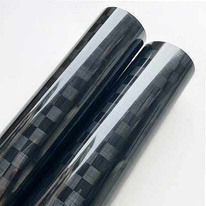 Premium Black Plaid Forged Carbon Fiber Vinyl Car Body Wrap Film For Vehicle Motorcycle Protecto Car Sticker Car Accessories