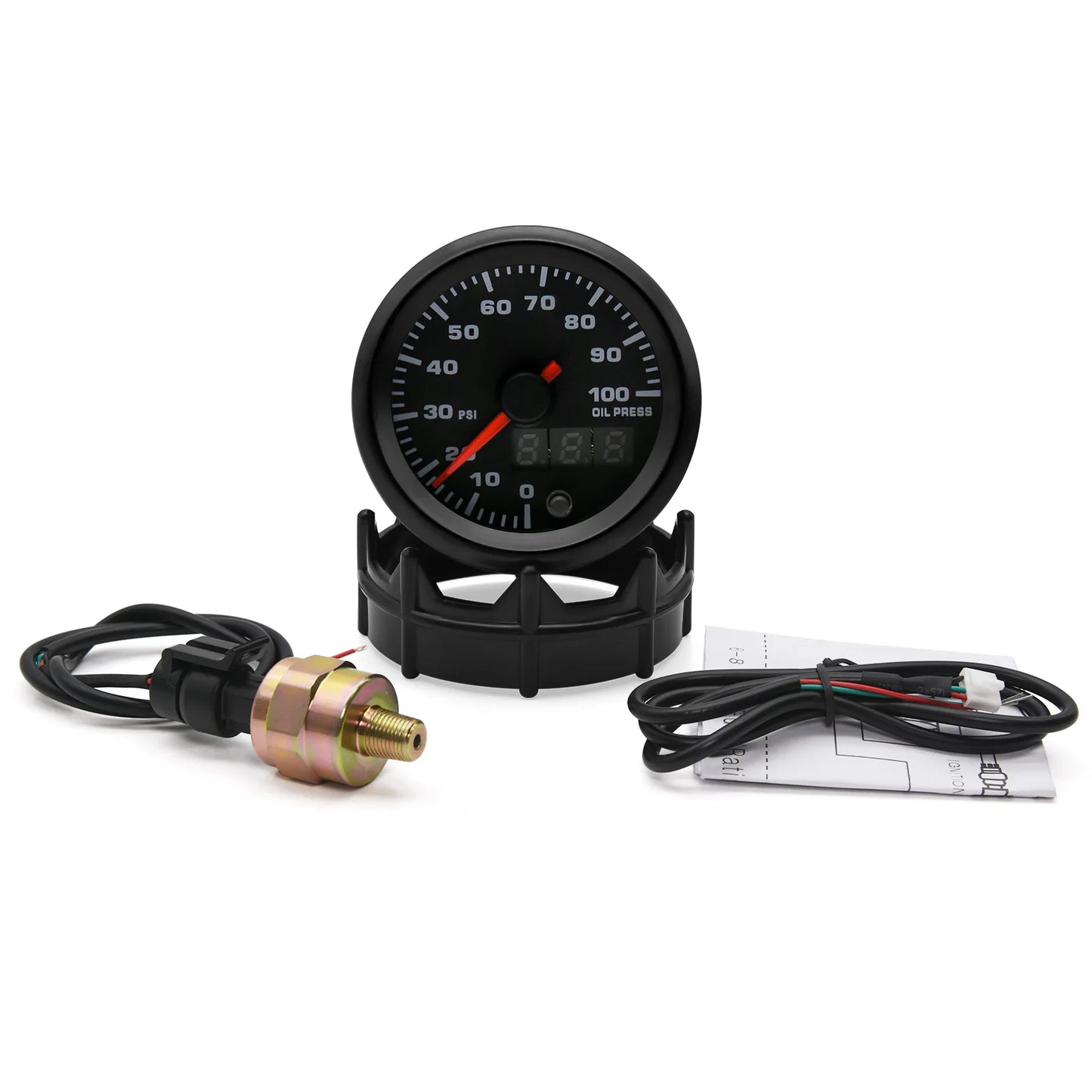 2" 52mm 7 Color LED Dual Display Gauge Boost PSI Boost BAR Water / Oil Temp Oil Pressure Voltmeter Air Fuel Ratio EGT Tachometer