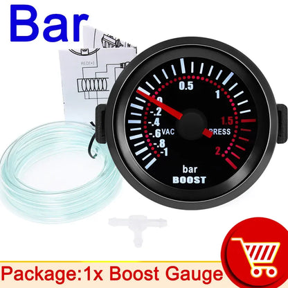 52mm Smoke Lens Auto Tachometer White LED 0-8000 RPM Meter Car Boost Gauge Bar Psi Vacuum Water Temp Oil Pressure Gauge