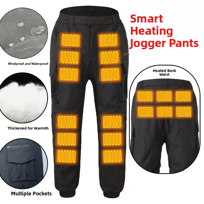 Heated Work Trousers Winter Thick Warm Cold Proof Heating Tactical Pants USB Intelligent Constant Temperature Bamboo Charcoal...