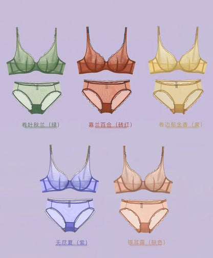Women Summer Lingerie Set Push Up Bra Comfort Lift Seamless Push Up Bra for Women Full Cup No Underwire Ultra Thin Bra S-2XL Hot