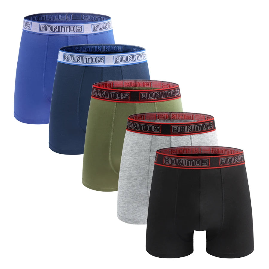 5pieces Men's Panties Sexy Medium Long Mens Underpants Letter Boxers Underwear For Men Polyester Boxer Shorts