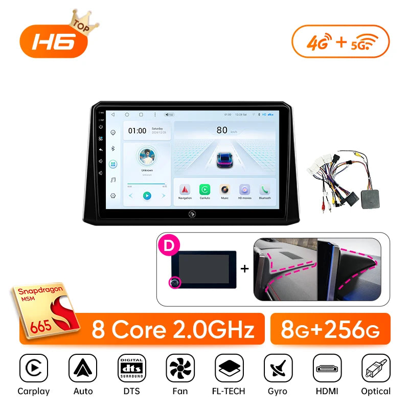 Ainavi Car Multimedia For Toyota Corolla 2019-2026 E210 Wireless Carplay Android Auto 4G Car Radio DSP Stereo IPS Screen 2 Din