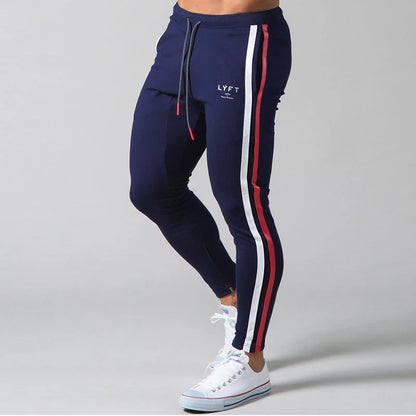 New Patchwork stripes Pants Men's Straight sports Clothing Solid color sweatpants Versatile Joggers Woven Casual Male Trousers