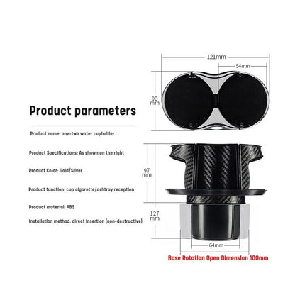 2-in-1 Car Cup Holder Expander Cupholder Adapter Auto Interior Cup Expandable Car Multifunction Organizer Storage Accessori Q7K3