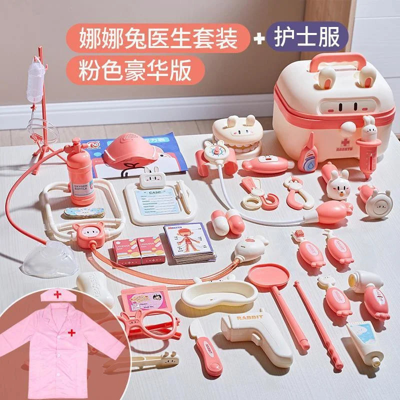 Kids Doctor Play Set Medical Kit Toys Educational Role Play Gift with Stethoscope Syringe Dentist Tools for Boys & Girls