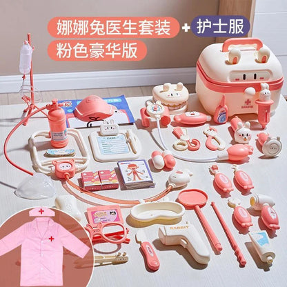 Kids Doctor Play Set Medical Kit Toys Educational Role Play Gift with Stethoscope Syringe Dentist Tools for Boys & Girls