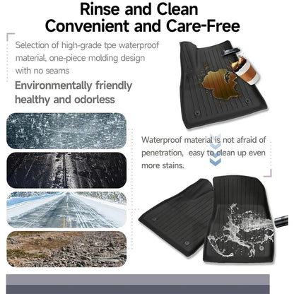 Floor Mats for Tesla Model 3 Highland Model Y Customized Double Layer Anti-Slip and All-Weather Protection - Full Set of 3