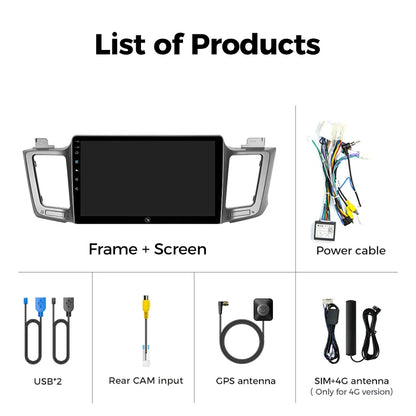 Ainavi Car Radio For Toyota RAV4 2012 2013 2015 2016 2017 2018 2019 XA40 Carplay Android Auto Car Multimedia HDMI DSP 48EQ 2 DIN