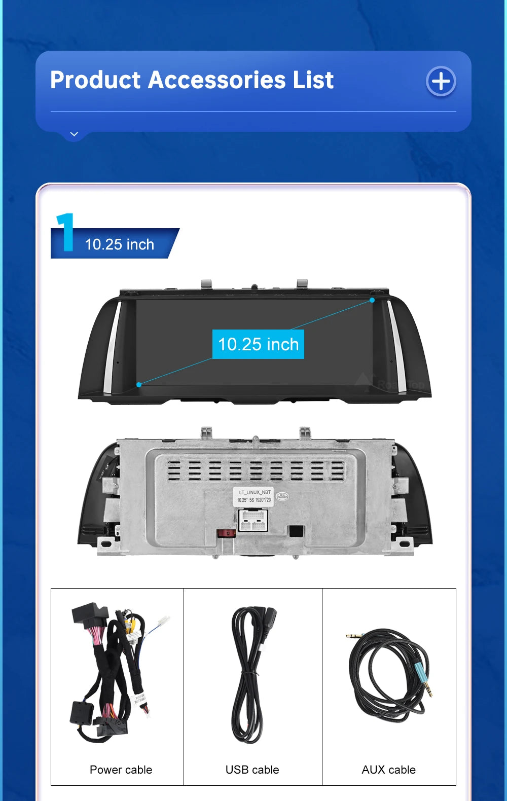 10.25 Inch Linux Display Multimedia Player For BMW Car 5 Series F10 F11 2011-2017 CIC NBT GPS Carplay Touch Screen