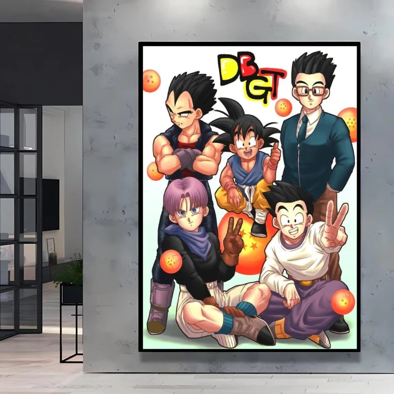 Dragon Ball Poster Super Saiyan Wall Art Goku Themed Painting Vivid Battle Design Durable Canvas Perfect for Anime Room Decor