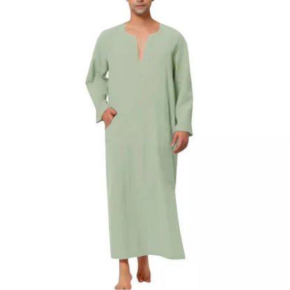 Arabic Style Minimalist Short/Long Sleeve Men's Muslim Robe Abaya Islamic Men Clothing Fashion Muslim Sets Saudi Caftan Abayat