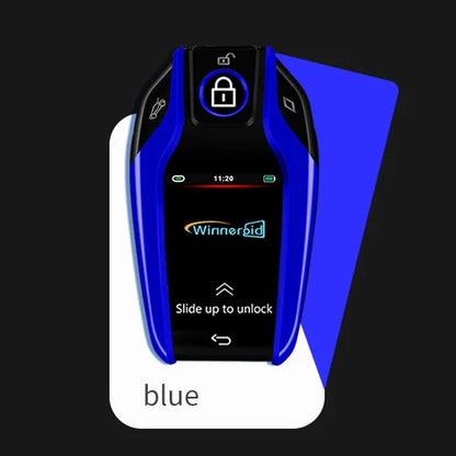 LCD Smart Car Key Display 4 Buttons Multi Language Type C Charging Keyless Entry Carkey