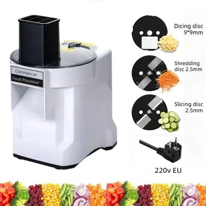 Commercial Dicing Machine K8600 White 3-in-1 Multi-Function Electric Cutter Strips Shreds Slices Dice Radish Potato Vegetables