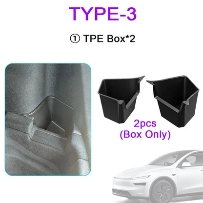 For Tesla Model Y Juniper 2025 2026 Car Trunk Side Storage Box Cover plate organizer Car trunk side storage box refit Accessorys