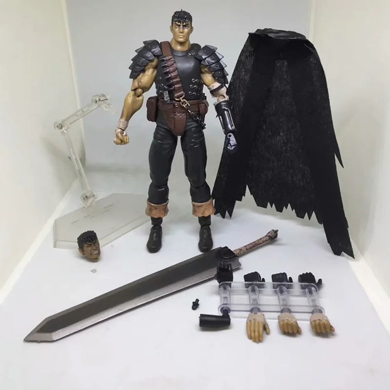 Figma 359 17cm Berserk Black Swordsman Guts Action Figure Movable Joints Anime Game Collectible Model For Anime Fans Display