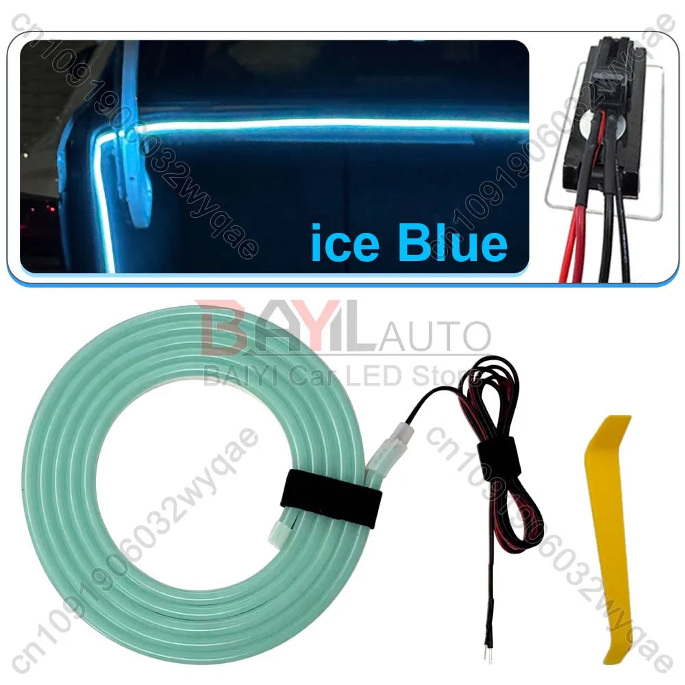 12V LED car atmosphere light, 200cm/420cm Car Universal trunk light bar, DIY can cut car tail lamp brightening Auto Accessories