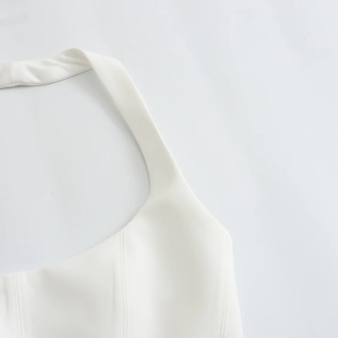 BSAY Women Fashion Summer White Halter Backless O-neck Comfortable Sling Crop Top Chic Female Sexy Streetwear Vest Mujer