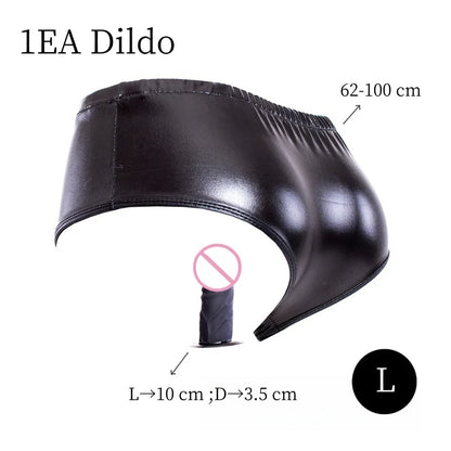 Erotic Bondage Harness Panties with No Vibration Silicone Dildo Vaginal Anal Plug for Women Intimate Strap-on Chastity Pants