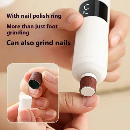 3-speed speed adjustment, LCD display screen, 16 interchangeable heads for home/foot and hand care, fast charging