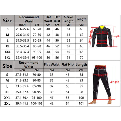 Men Sauna Sweat Suits Shapewear Workout Weight Loss Long Sleeves Coat Waist Trainer Body Shaper Gym Fitness Fat Burning Leggings