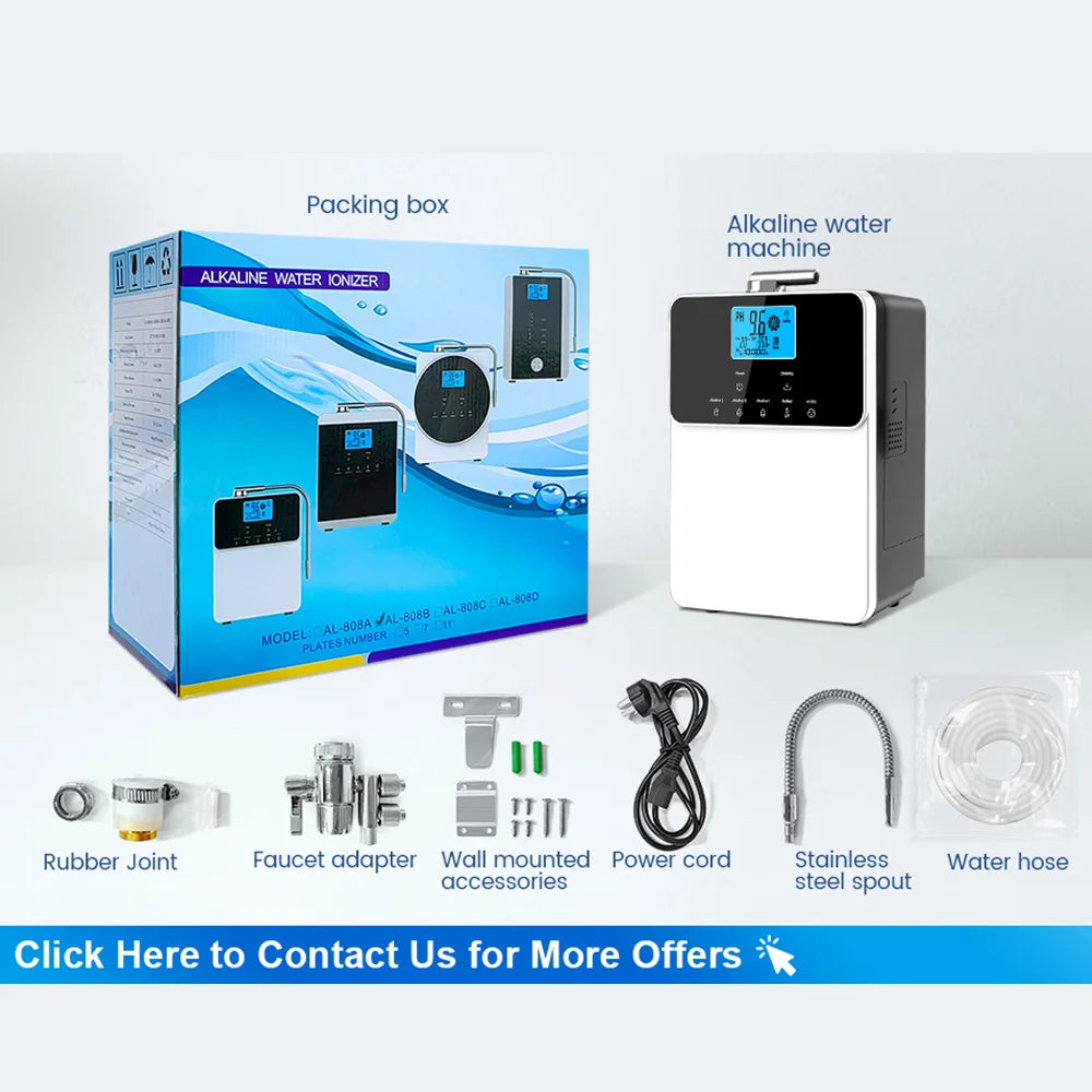 CAWOLO 11 Plates Platinum Coating Alkaline Water Ionizer Machine Household PH 4.5~10.5 Alkaline Acid Water Ionizer for Home