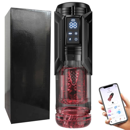 Male Automatic Masturbator Cup Thrusting Rotation Licking Sucking Penis Pump Pocket Pussy Blowjob LED Display Sex Toys for Men