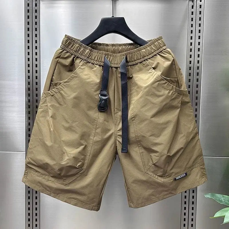 2026 Summer Men White Cargo Shorts Loose Japanese Casual Sports Shorts Daily Outdoor Street Style Short Pants for Men Asian Size