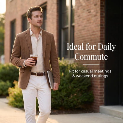 Corduroy Men's Casual Blazer Formal Men's Jacket Brown Coats Men Outwear Suit Blazer for Man Men Single Breasted Suit New